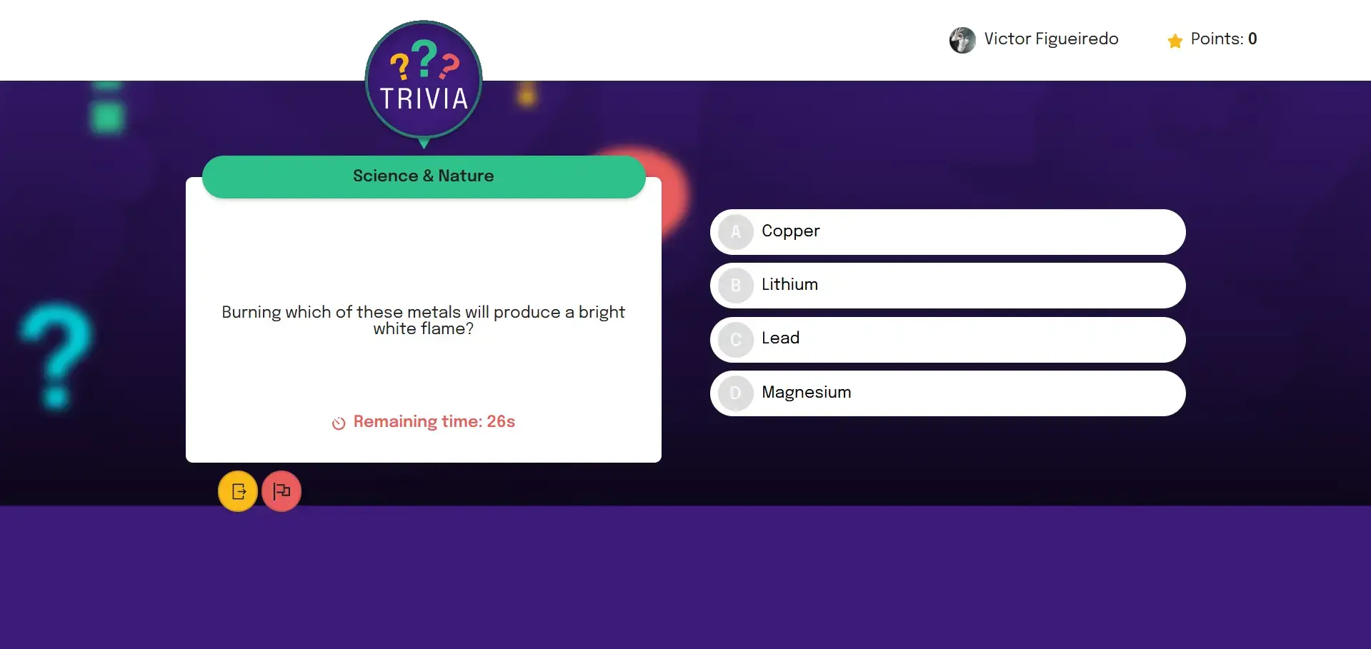 Trivia game